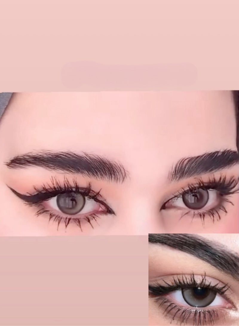 Unibling Iceland Silver Yearly Colored Contact Lenses, Unisex Cosmetic Contact Lenses, Enlargement Collection, Light Gray, With Case - Image 2