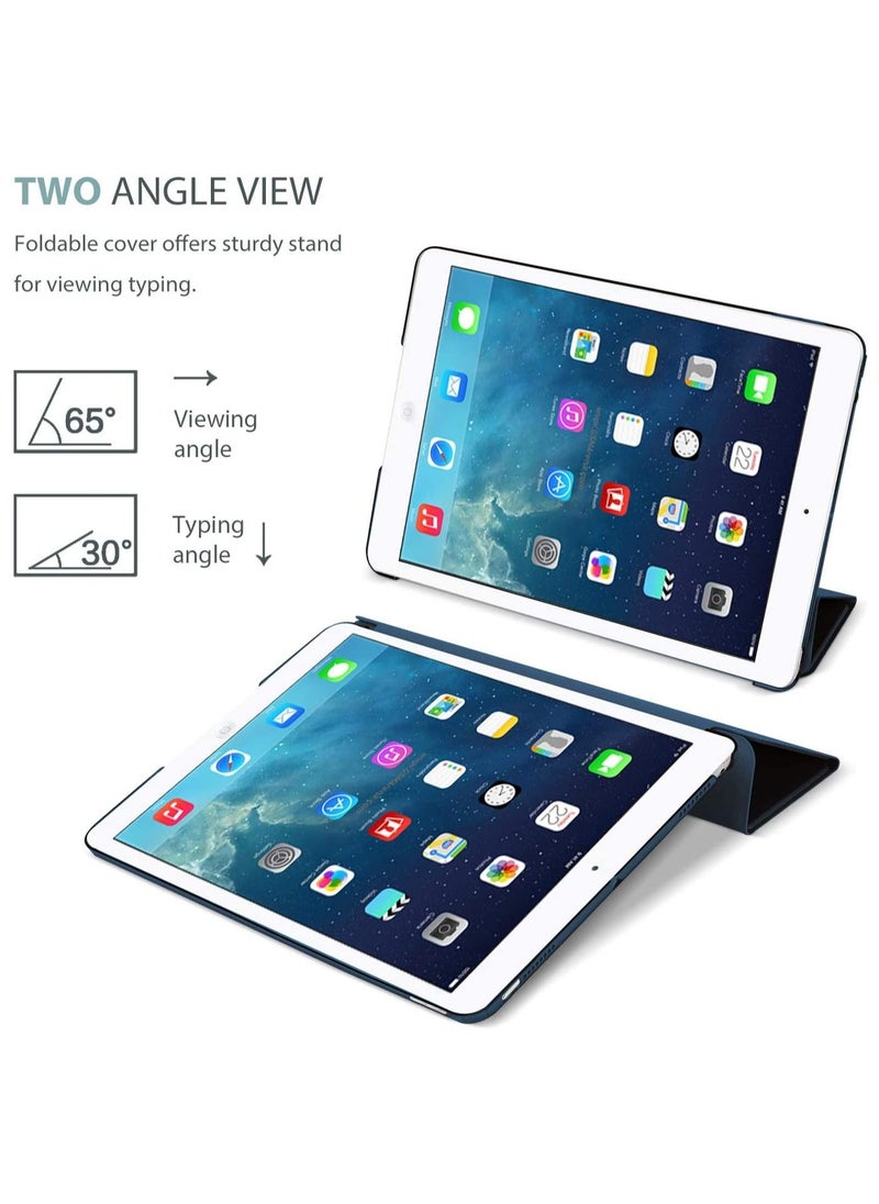 Procases - Smart Case for iPad Air 1st Edition, Ultra Slim Lightweight Stand Protective Case Shell with Translucent Frosted Back Cover for Apple iPad Air 2013 Model (A1474 A1475 A1476) -Navy - Image 1