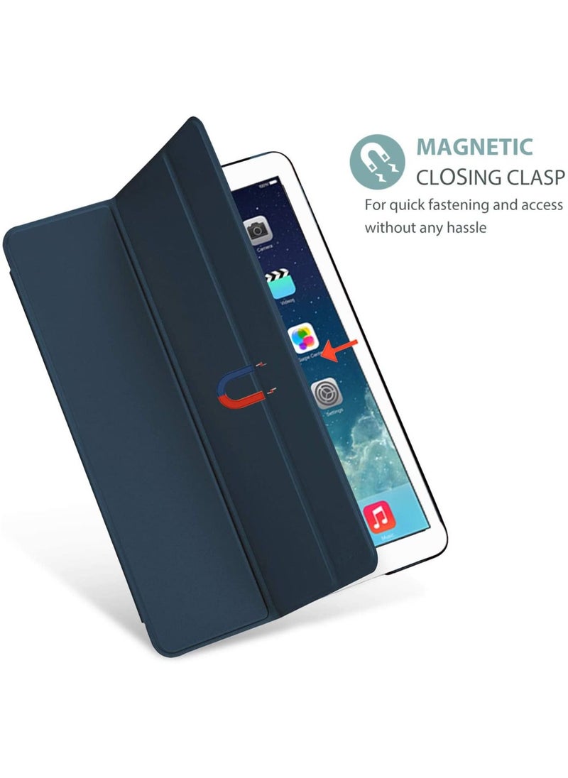 Procases - Smart Case for iPad Air 1st Edition, Ultra Slim Lightweight Stand Protective Case Shell with Translucent Frosted Back Cover for Apple iPad Air 2013 Model (A1474 A1475 A1476) -Navy - Image 1