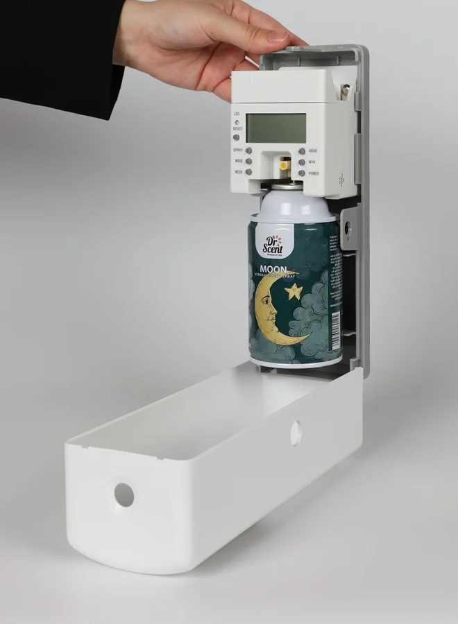 دكتور سينت دكتور سينت بريز أوف جوي، كومبو | موزع رذاذ معطر هواء أوتوماتيكي بشاشة LCD مع عبوة رذاذ رذاذ بسعة 300 مل | عطر طويل الأمد للمنزل والمكتب. (قمر)