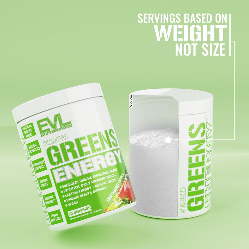Evlution Greens and Superfoods Energy Drink Powder - EVL Super Greens Powder Smoothie Mix with Caffeine Spirulina Chlorella and Wheat Grass - Vegan - for Energy Focus and Immunity - Image 3