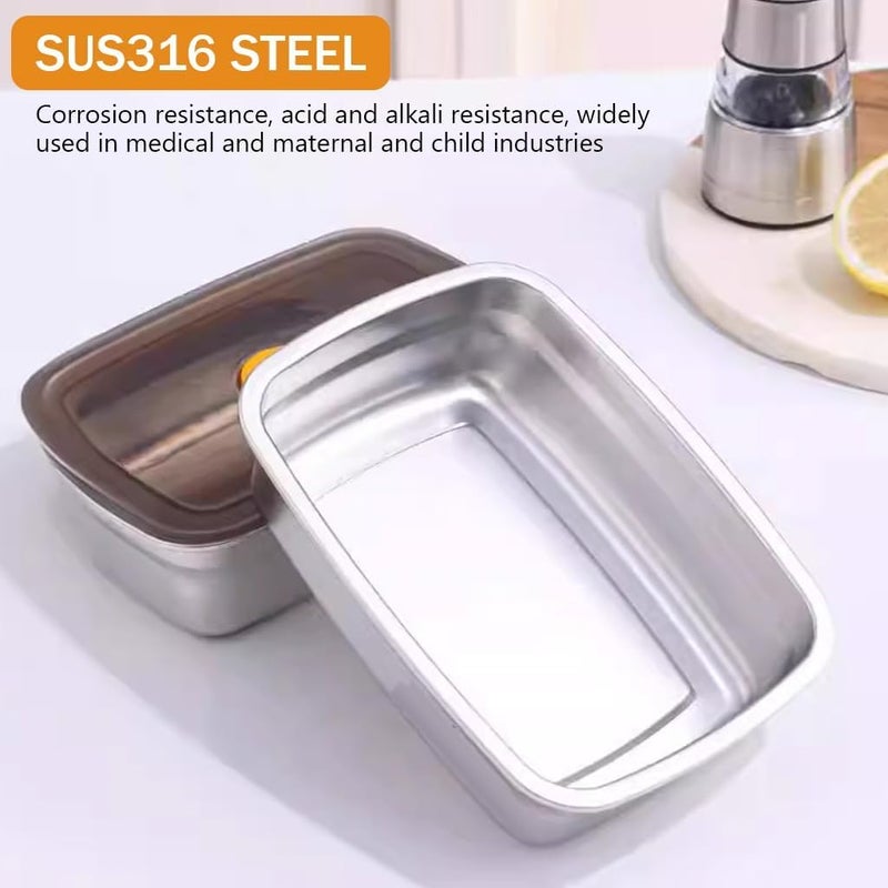 Niralasa Niralasa 2Pcs Stainless Steel Kitchen Containers 1000ml 1500ml with Lid Multipurpose Air Tight Food Storage Containers Kitchen Organizer and Lunch Boxes for Meal Prep Travel Office Picnics - Image 3