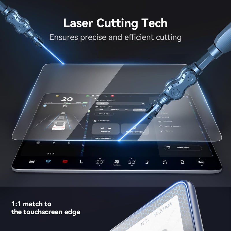 SUMK Screen Protector for Tesla Model Y /3 Accessories (No for 3 Highland & Y Juniper), [9H & Anti-glare & Fingerprint] 15 inch Front Protector for Model Y (2020~2024) Model 3 (2017~2023) - Matte - Image 5