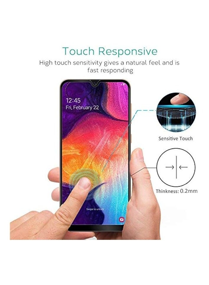 PROMASS Tempered Glass For Galaxy A50 Screen Protector, [Case Friendly] [Bubble Free] [Anti-Fingerprint] 9H Full Screen Glue Glass Film For Galaxy A50 (Black, Clear) - Image 3