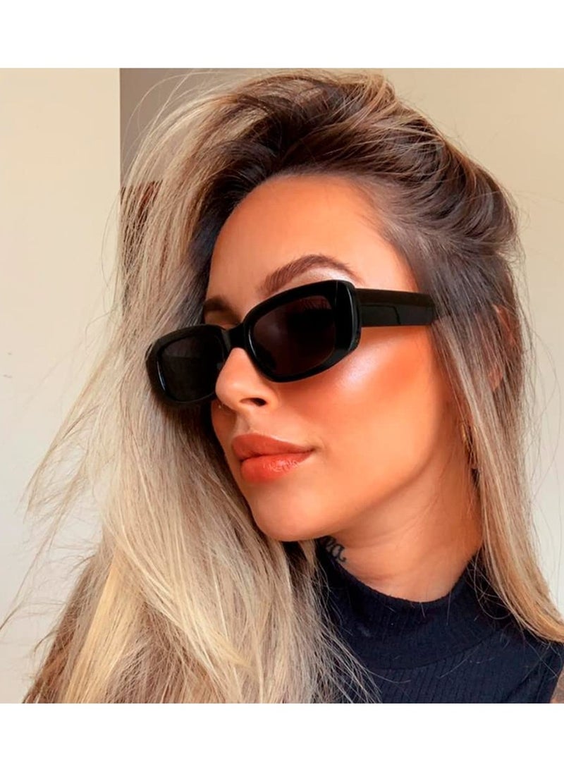 نظارات شمسية مستطيلة ريترو للنساء والرجال، نظارات شمسية صغيرة مربعة عتيقة، حماية من الأشعة UV400، نظارات قيادة عتيقة، موضة التسعينات، إطار مربع ضيق - Image 4