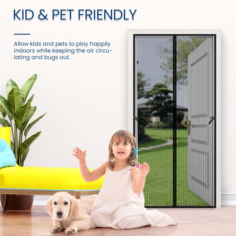 BlissTrends Magnetic Screen Door, Door Screen Magnetic Closure, Patio Screens for Patios Outside Outdoor, Mesh Screen Doors with Magnets Pet Friendly, Screen for Door to Keep Bugs Out (38"×83")  - Image 5