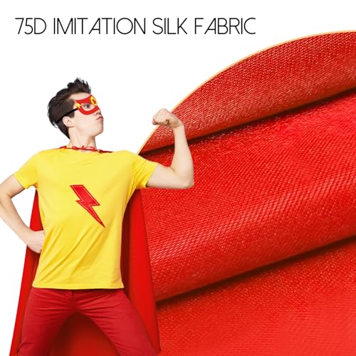 iROLEWIN Adults Superhero-Cape and Mask for Women Men Super-Hero Costumes Spirit Day Team Dress-up-Halloween Party Favors (Red) - Image 5