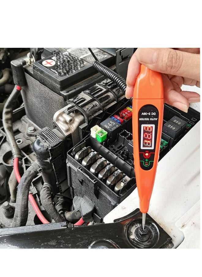 Generic Automotive Test Light DC 3-60V Digital LCD Circuit Tester Heavy Duty Light Tester with Voltmeter and Probe Circuits Low Voltage Tester Probe for Checking Vehicle Car Truck Motorcycle Boat Fuses  - Image 2