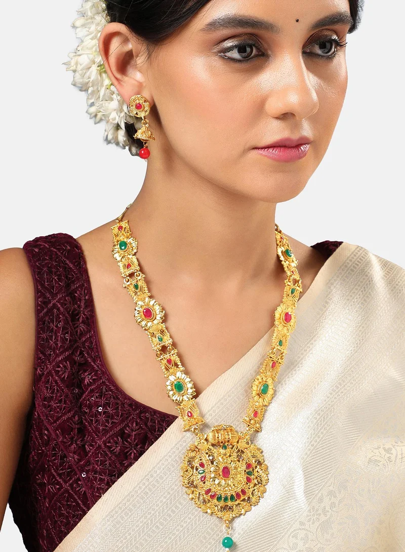 SOHI Red & Green Contemporary Artificial Jewellery Set