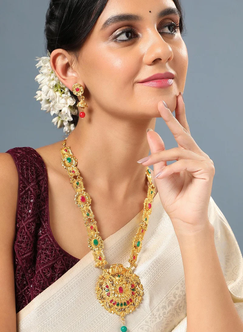سوهي Red & Green Contemporary Artificial Jewellery Set