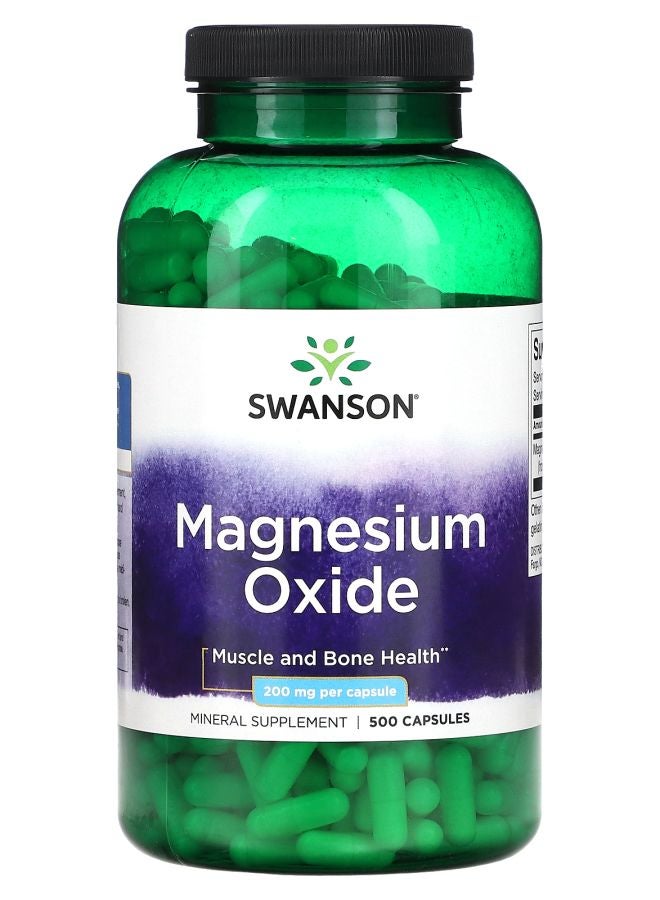 SWANSON Magnesium Oxide 400 mg 500 Capsules (200 mg per Capsule