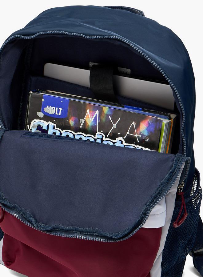 Lee Cooper Colourblock School Backpack With Padded Shoulder Straps - 30x17x44 CM - Image 4