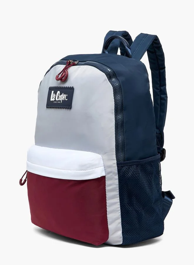 Lee Cooper NAVY Colourblock School Backpack With Padded Shoulder Straps - 30x17x44 CM  | Best Price UAE