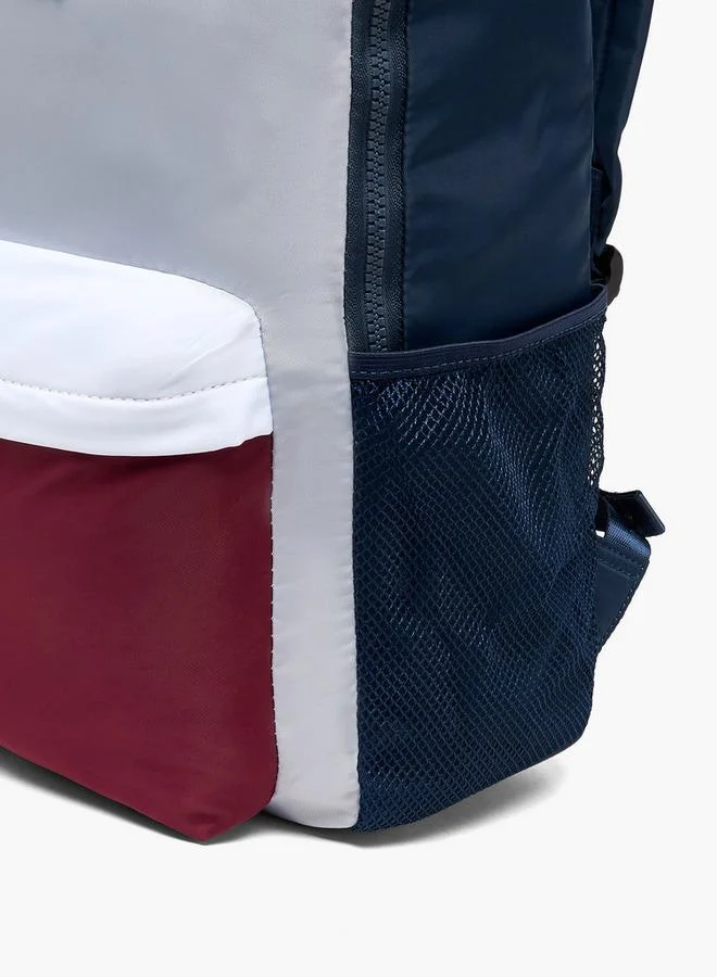 Lee Cooper NAVY Colourblock School Backpack With Padded Shoulder Straps - 30x17x44 CM  | Best Price UAE