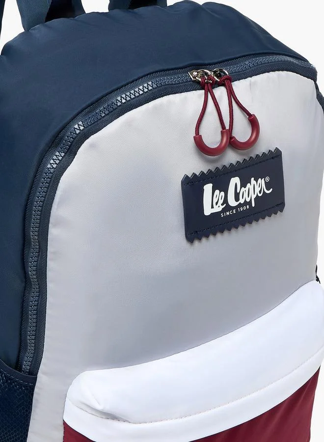 Lee Cooper NAVY Colourblock School Backpack With Padded Shoulder Straps - 30x17x44 CM  | Best Price UAE