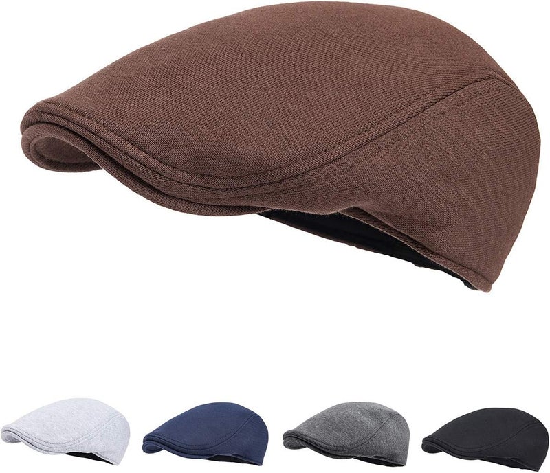 FEINION Men Cotton Newsboy Cap Soft Fit Cabbie Hat - Image 4