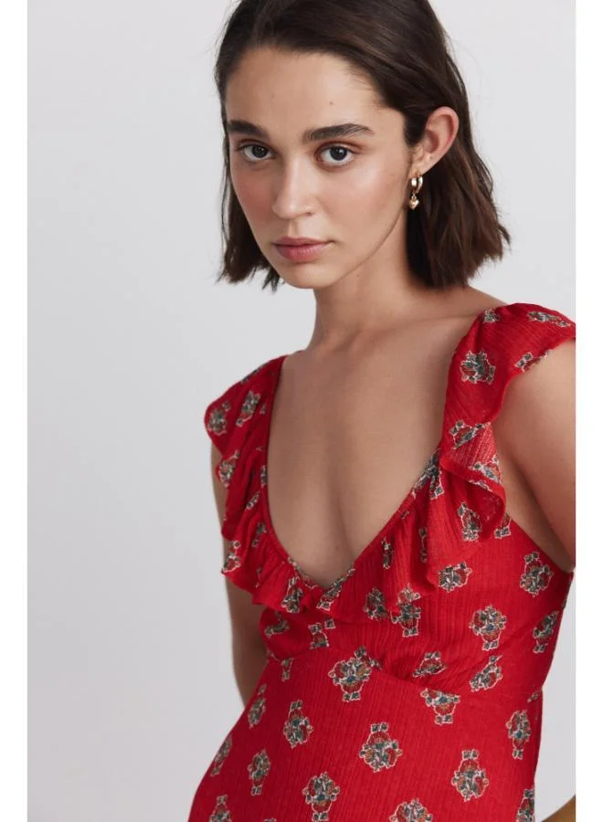 Springfield  Ruffle bust dress for Women | Best Price UAE