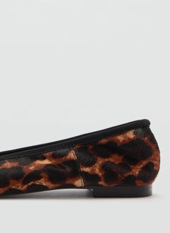 MANGO Leather Leopard Ballerina  - Image 2