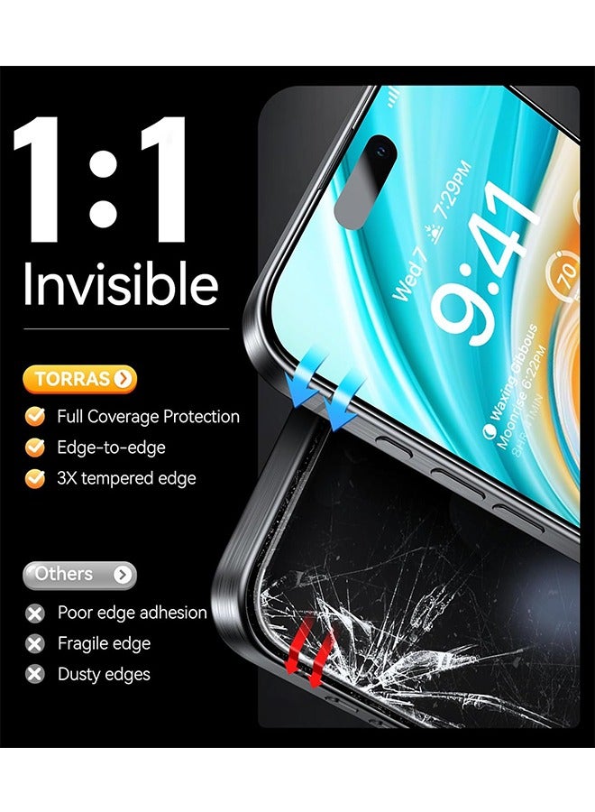 Beyond iPhone 16 Pro Max Privacy Screen Protector, Tempered Glass Protector with Alignment Frame, Anti-Spy Anti-Fingerprint 9D Full Coverage - 2 PACK - Image 4