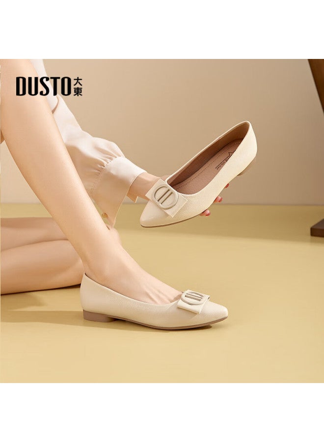 DUSTO Da Dong Commuter Shoes Women's Shoes Spring New Simple Square Heel Low Heel Slip-on Pointed Toe Buckle Shallow Mouth C0801 - Image 4