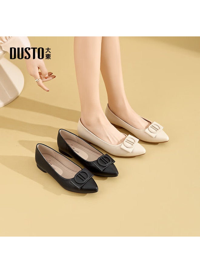 DUSTO Da Dong Commuter Shoes Women's Shoes Spring New Simple Square Heel Low Heel Slip-on Pointed Toe Buckle Shallow Mouth C0801 - Image 3