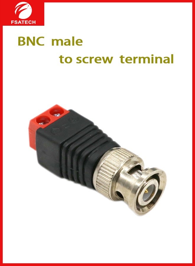 FSATECH 10 قطعة محطة حمراء BNC ذكر لحام تحويل الطاقة برغي توصيل نوع كاميرا مراقبة BNC محطة عكسها BNC - Image 1