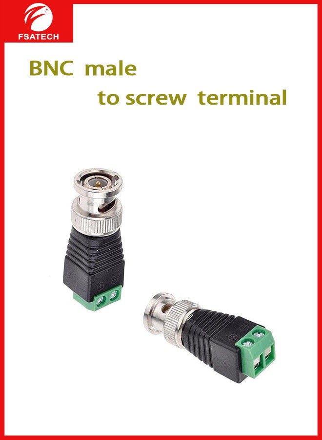 FSATECH 10 قطعة محطة حمراء BNC ذكر لحام تحويل الطاقة برغي توصيل نوع كاميرا مراقبة BNC محطة عكسها BNC - Image 2