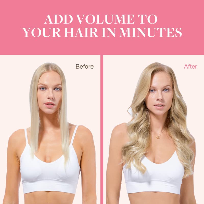 Goo-Goo GOO GOO Clip in Hair Extensions Real Human Hair, Remy Human Hair Extensions Clip ins for Women, Natural Human Hair, 14inch 110g 7Pcs, 16/22 Light Blonde Highlighted Golden Blonde - Image 5