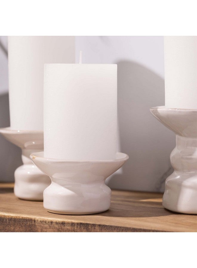 BASK Mottled Pillar Candles - Unscented White Pillar Candles Set of 3 - Dripless, Smokeless for All Occasions - Image 5