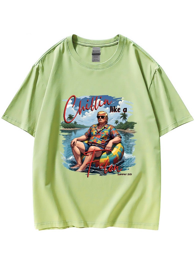 KUYING New Trump Print Short Sleeved Shirt