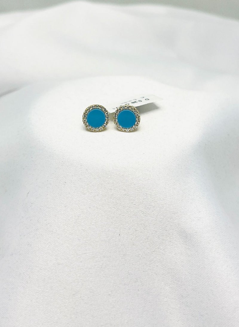 18k Gold Sparkling Diamond Earrings