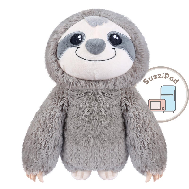 SUZZIPAD Microwavable Stuffed Animal Heated Sloth Plush for Anxiety Bedtime Cuddle  Companion Soreness  Stress Relief Warmer Plueshies Microwave Heating Pad Gifts for Women Gray - Image 2