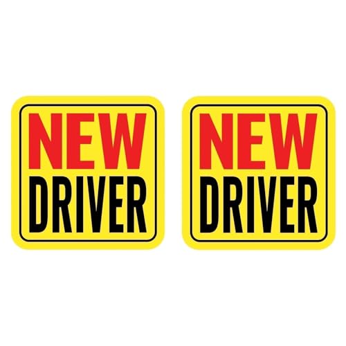 Linsaner New Driver Magnet for Car, Student Driver Magnet, 2-Pack Removable Reflective Car Decals - Durable Automotive Exterior Accessories Stickers for Cars (Red/Black - New) - Image 1