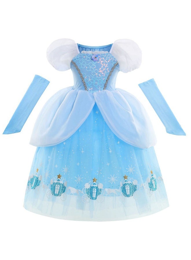 NIBEMINENT Cinderella princess dress, Cinderella Ball dress, girls' sequined tulle dress - Image 1