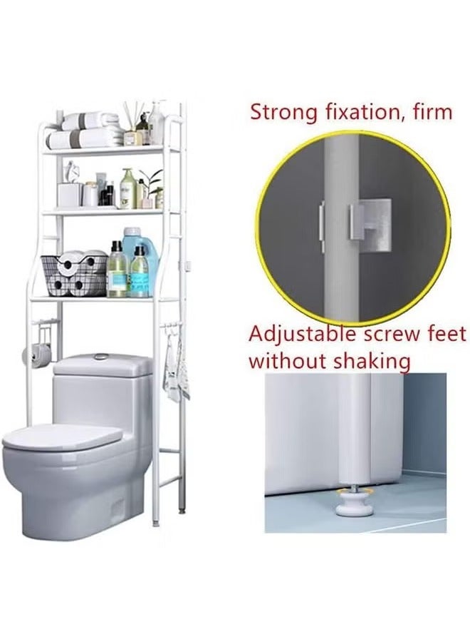 3-Layer Bathroom Floor Rack | No-Drill Installation | Washbasin/Toilet/Washing Machine Storage Organizer | Space-Saving Multipurpose Shelf  - Image 3