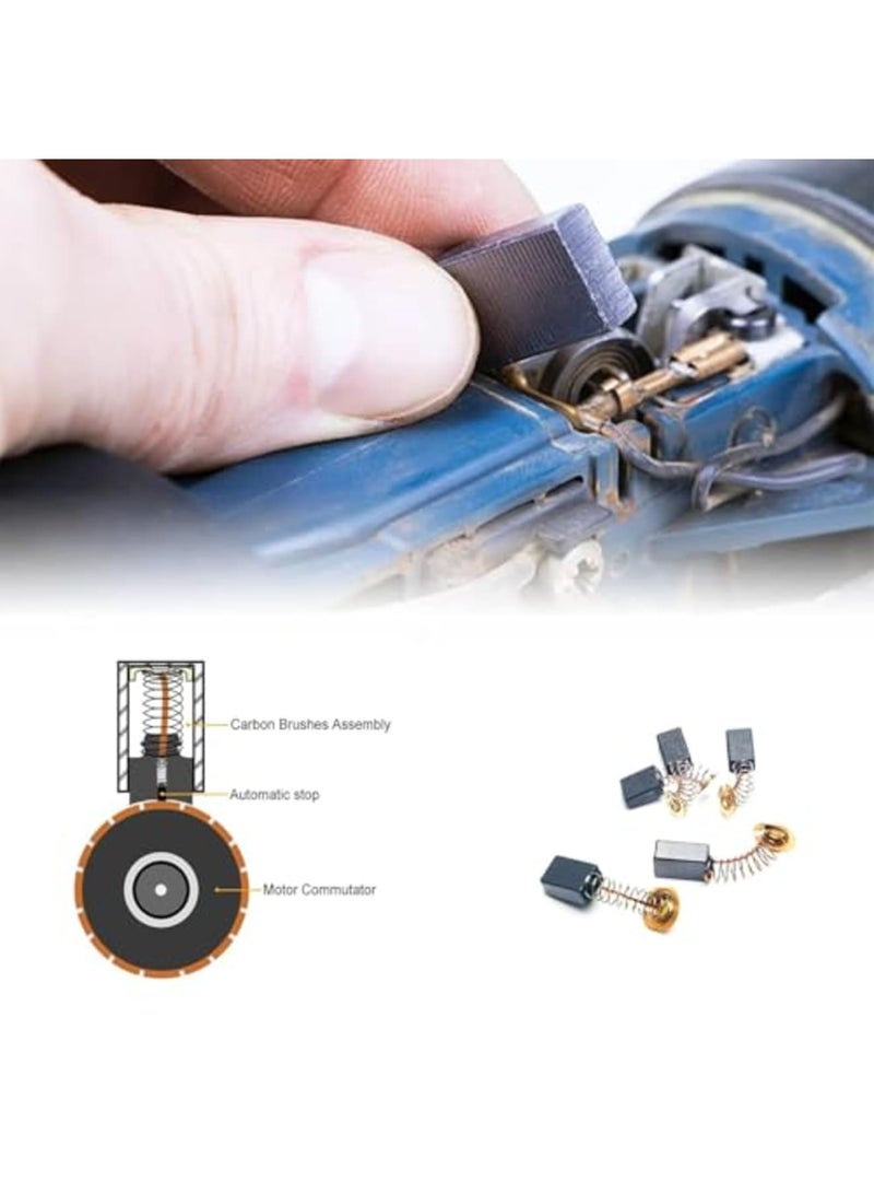 SYOSI Electric Motor Carbon Brushes – 10 Different Sizes for Replacement and Repair of Power Tools, Compatible with Various Models (60 Pcs,Black) - Image 3