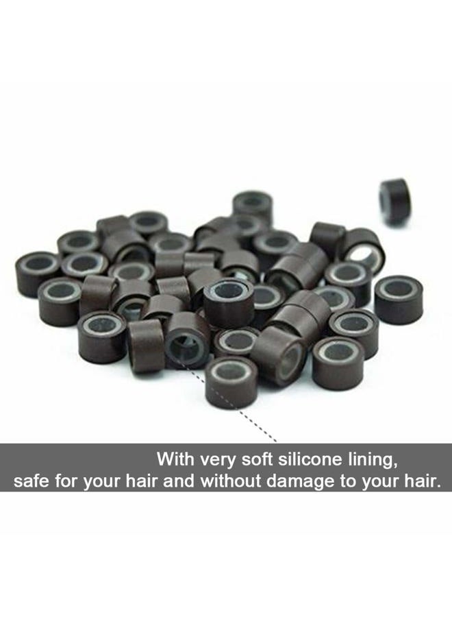 GOTDYA 2500pcs Hair Extentions Micro Rings Links Beads, 5mm Silicone Lined Beads for Human Hair Extensions Tool-Multi-colored - Image 3