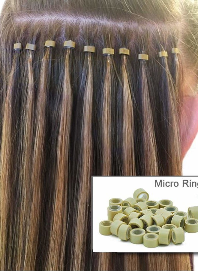GOTDYA 2500pcs Hair Extentions Micro Rings Links Beads, 5mm Silicone Lined Beads for Human Hair Extensions Tool-Multi-colored - Image 5