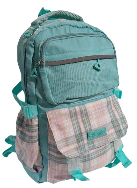 Wide large trendy School and university baded multizips bag backpack