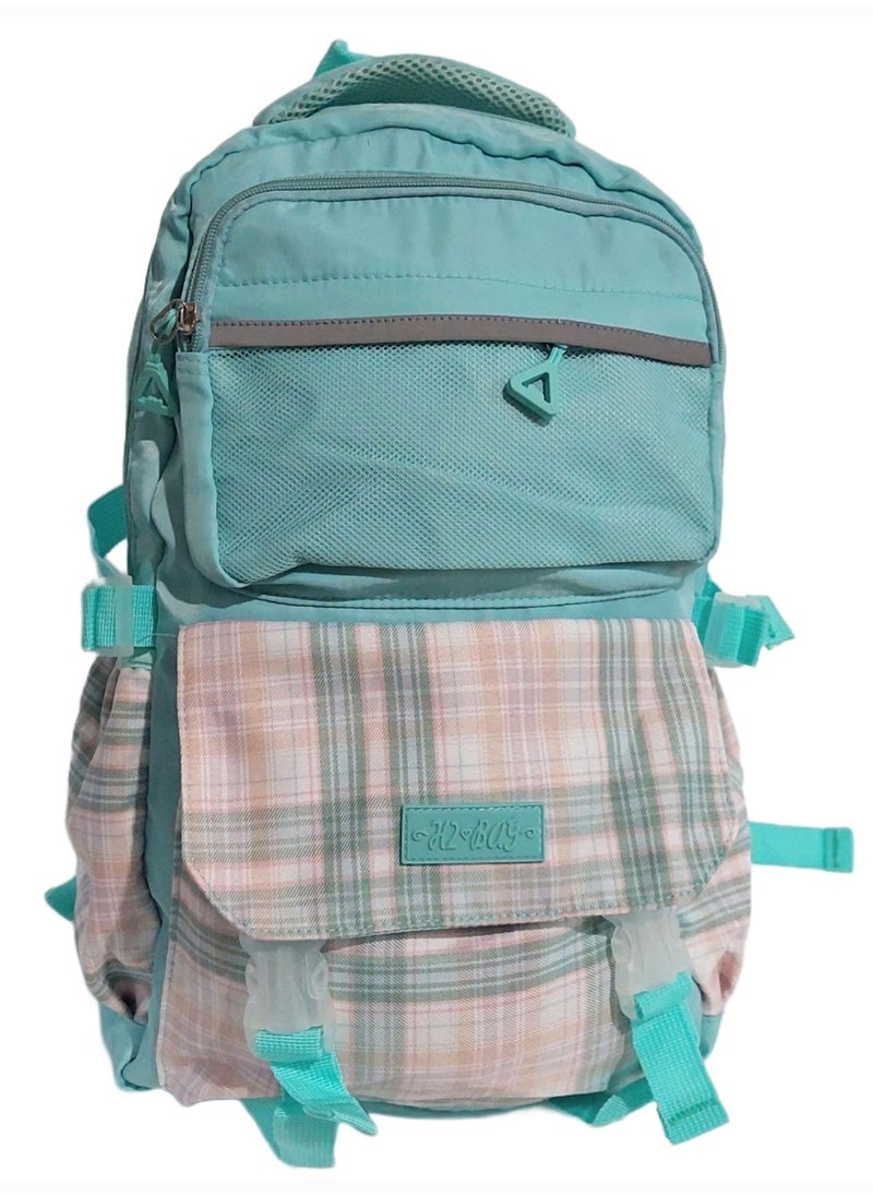 Wide large trendy School and university baded multizips bag backpack