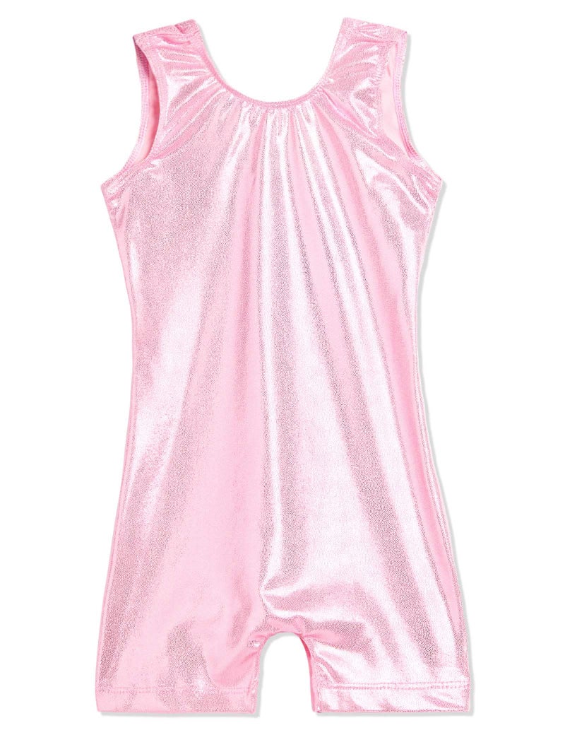 Domusgo Girls Gymnastics Leotards Size 5 6 Years Old Sparkle Solid Pink One Piece Quick Dry Unitards - Image 2