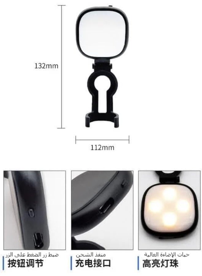 For DJI Pocket 3 Small Light, LED Video Auxiliary Lighting Filming 180 mAh Rechargeable for DJI OSMO Pocket 3 Small Auxiliary Light, with Type c Charging (Normal) - Image 5