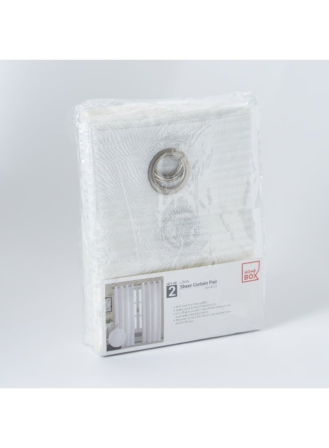 Home Box طقم ستائر نافذة ليون الشفافة المكون من قطعتين - Image 4