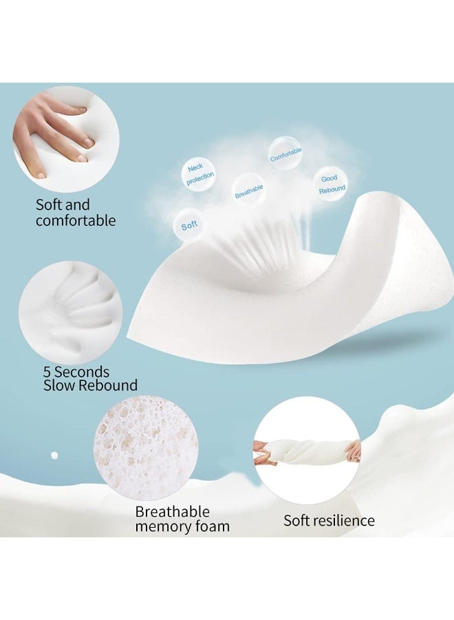 Findigit Memory Foam Pillow (23.6"x13.8"), Findigit Cervical Neck Support Pillow for Sleeping, Contour Ergonomic Orthopedic Pillow for Back, Side Sleeper (White)  - Image 5