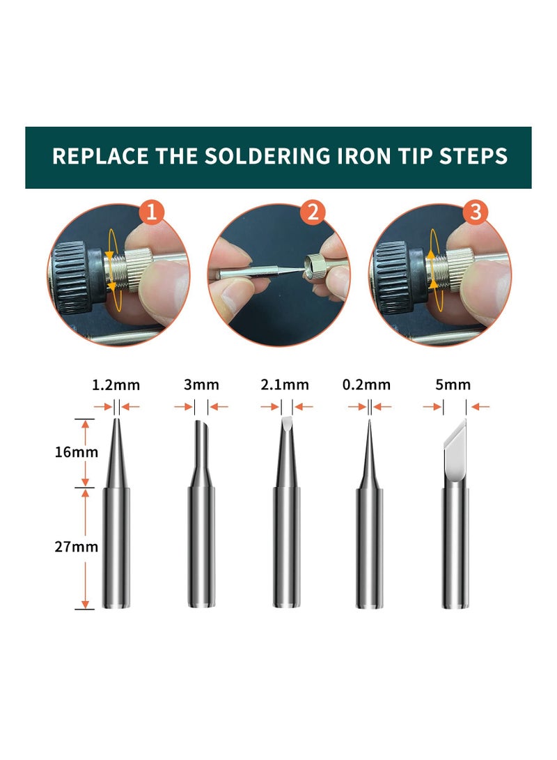 Y&D Soldering Iron Kit, Automatic Hand-held Gun Welding Tool with 5pcs Tips, Desoldering Pump, Tweezers, Wires, Mini Bracket for Circuit Boards, Home DIY, Electronics Repair  - Image 3