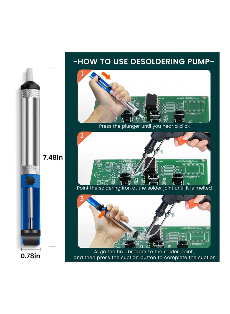 Y&D Soldering Iron Kit, Automatic Hand-held Gun Welding Tool with 5pcs Tips, Desoldering Pump, Tweezers, Wires, Mini Bracket for Circuit Boards, Home DIY, Electronics Repair  - Image 4