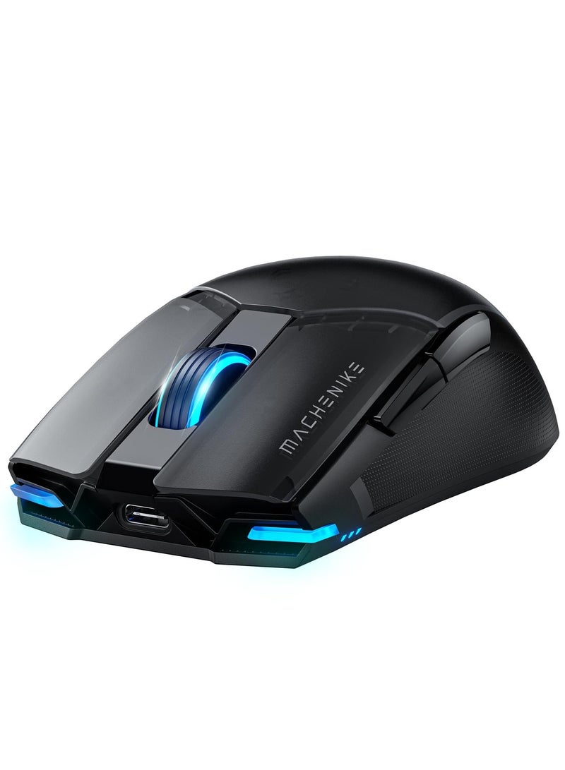 ماكينيك ماوس ألعاب لاسلكي M7 PRO، 26000 نقطة في البوصة، مستشعر PAW3395، إضاءة خلفية RGB، تصميم مريح، 6 أزرار قابلة للبرمجة، عمر بطارية طويل، خفيف الوزن للغاية، فأرة ألعاب سوداء متوافقة مع أجهزة الكمبيوتر الشخصية وأجهزة ماك - Image 1