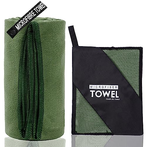 ZIUDBOC Microfiber Travel Towel Soft Lightweight Quick Dry Towel Super Absorbent Compact Travel Sports Beach Towels for Camping Backpack Gym Swimming Yoga Hiking L2448 ArmyGreen - Image 3