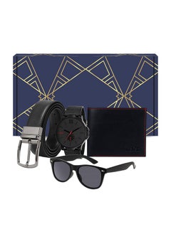 Relish Analogue Men's & Boy's Watch, Belt, Sunglasses and Wallet Combo for Gifts Black | Diwali Gift | Gift for Mens