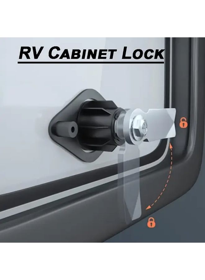 Black Zinc Alloy Door Lock With 2 Keys For Bathroom Utility Room RV Yacht - Image 3